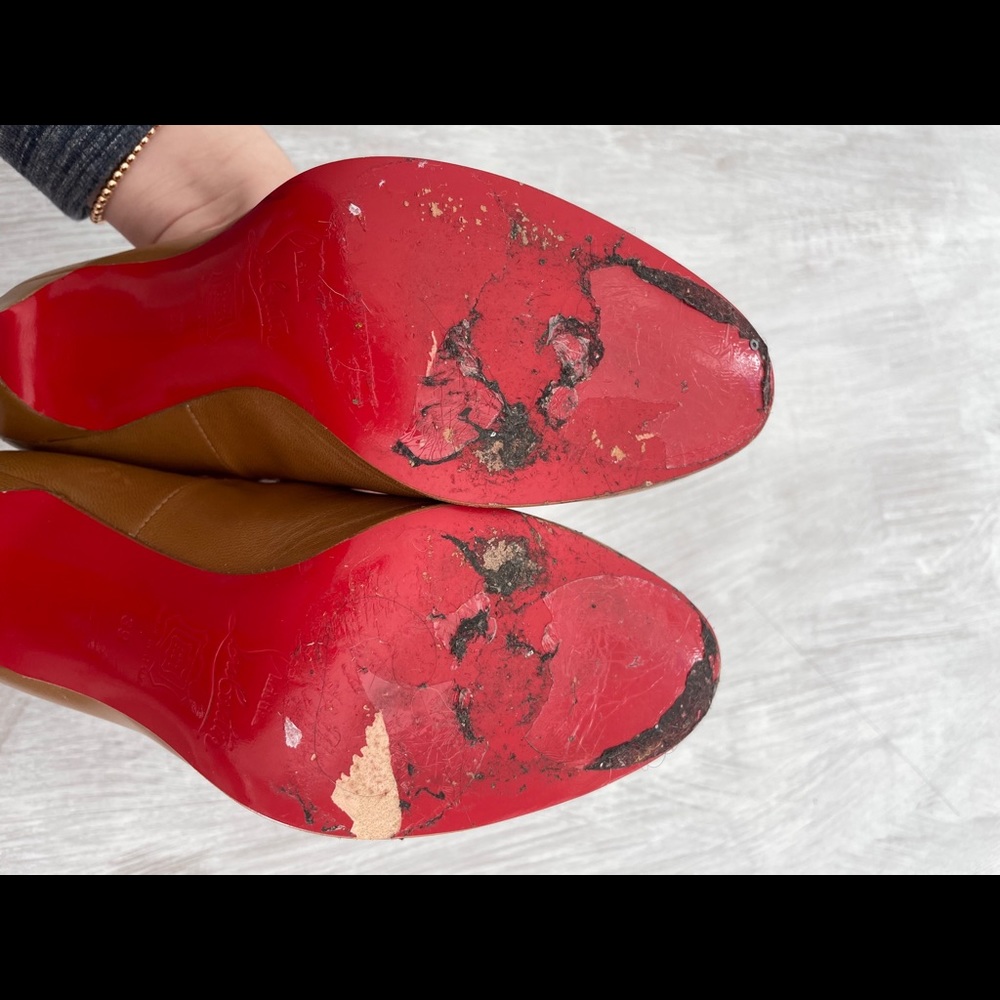 Christian Louboutin Brown Leather Pump Round Toe - Picture 10 of 16